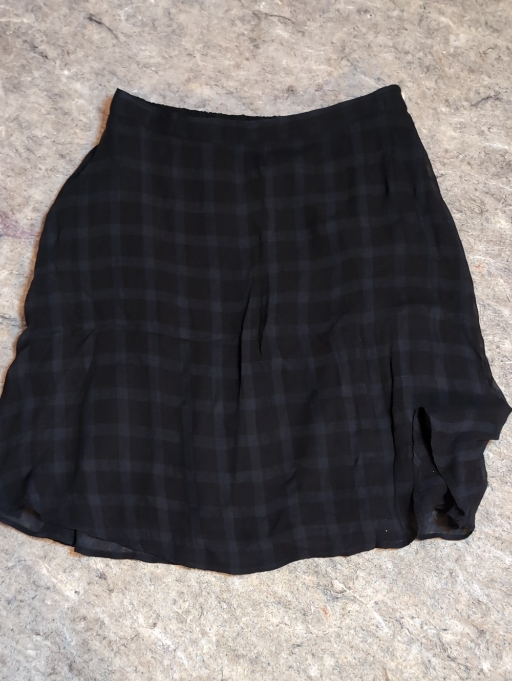 Amanda Smith Black Plaid A-Line Skirt Size Medium